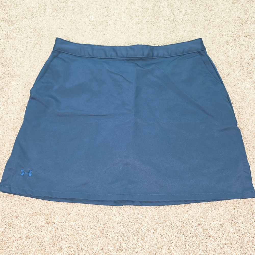 Under Armour Performance Golf Skort Navy Blue Athletic Skirt Womens Size 8